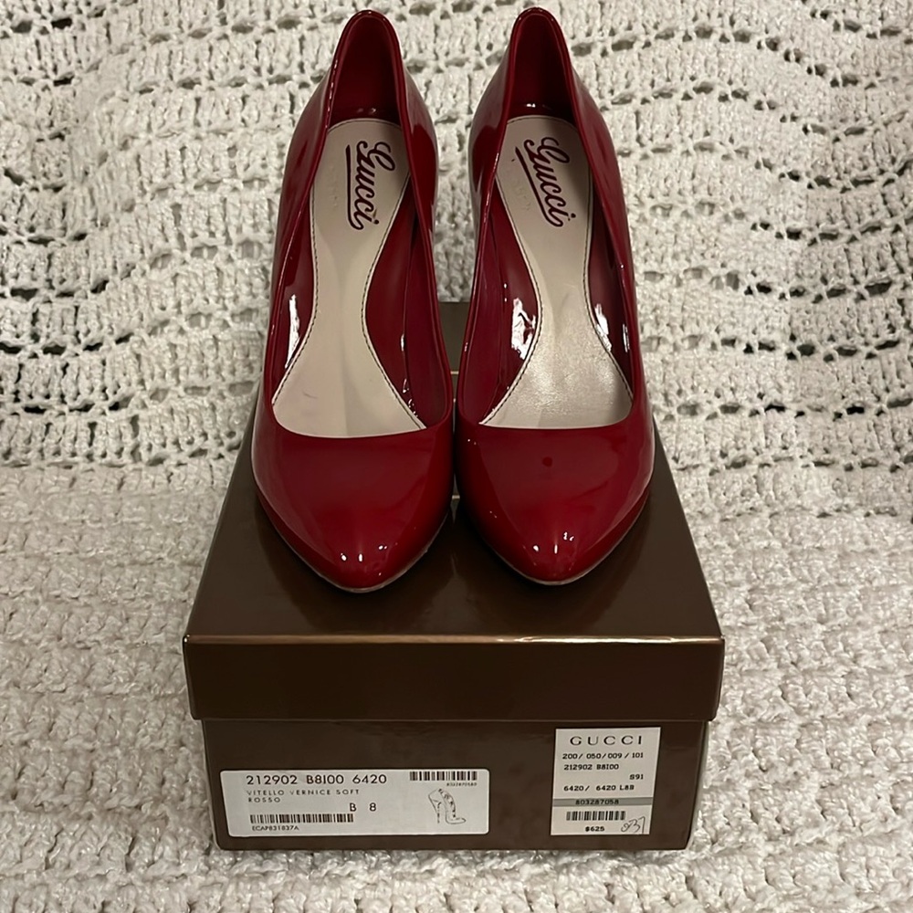 Gucci patent pumps